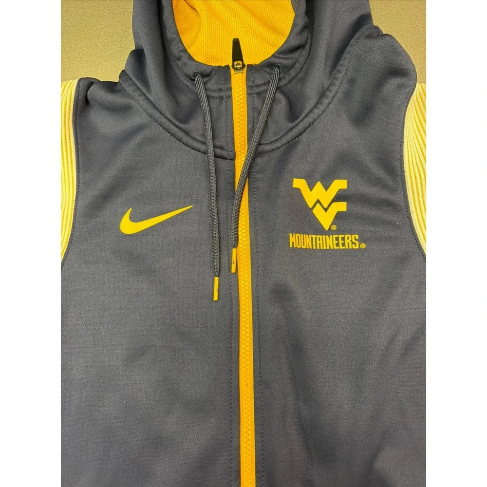 Nike‎ West Virginia Mountaineers Therma-FIT Full Zip Hoodie Navy Blue Mens Small